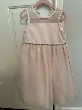 American princess-Girls' Blush Pink Tulle Party Dress